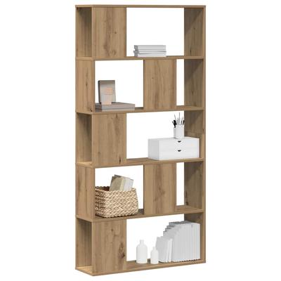 Bookshelf 5 Shelves Artisan Oak Finish 80.5 X 23.5 X 162.5 Cm Particleboard