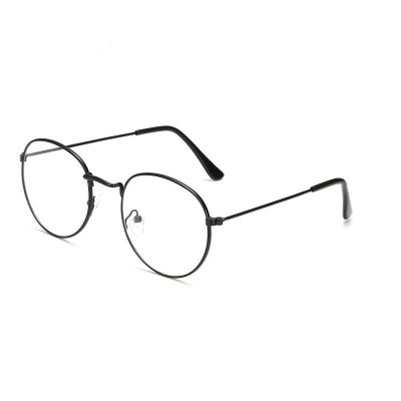 Retro Glasses Frame Harajuku Metal Round Flat Mirror Men and Women Literary Round Frame Decoration