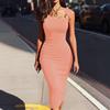 2026 European & American Women's Irregular Neckline Sleeveless Slim Fit Sexy Dress