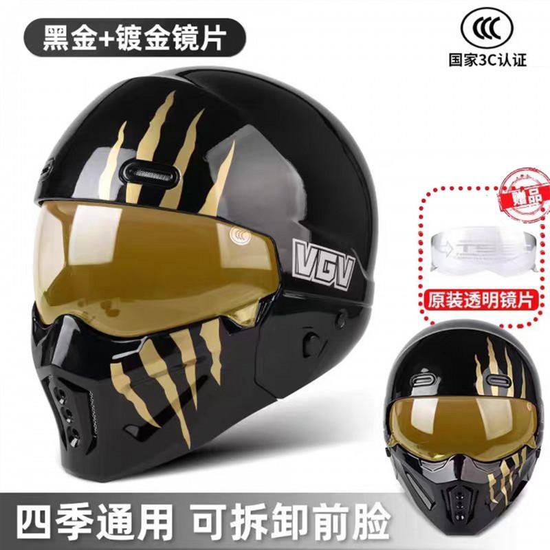 Full Face Motorcycle Helmet DOT Approved ABS Shell Adult Unisex All Season Ride Protection With Bluetooth Slot