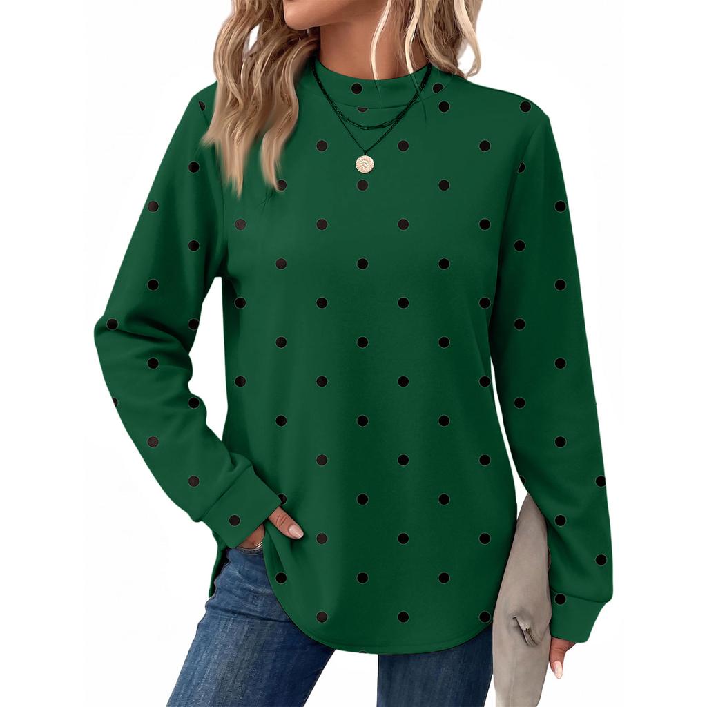 Damen Vintage Polka Dot Oberteil, Lässige Vielseitige Bluse für den Alltag