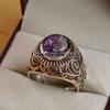 Alexandrite Oval Cut  Gemstone With 925 Sterling Silver Ring For Men's #A602 JL375656785173