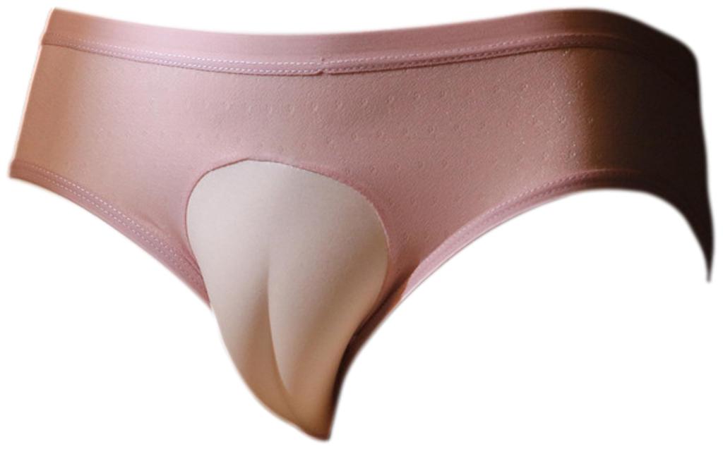 Miracroute Padded Mesh Briefs with Open Bulge Crossdressing Feminine Birthday Crotch Costume Party Men's Panties, See-Through Underwear, Butt,