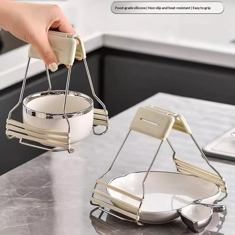 Household Heat-Resistant Silicone Non-Slip Bowl And Plate Grabber Food Plate Clip Dish And Plate Lifter ONESIZE
