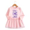 Princess Girls Kpop Rumi Zoey Mira Hunters Print Pleat Mesh Dress