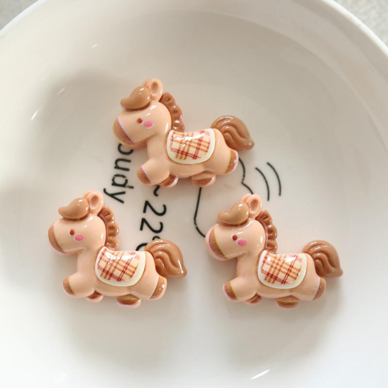 

10Pcs/Set Cute Running Horse Pendant For Jewelry Making Findings Kawaii Resin Animals Charms Flatback Diy Earrings