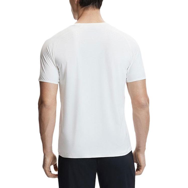 Fila Fitness Series Printed Letter Knitted Solid Color Straight Cut Round Neck Short Sleeve T-Shirt Men T-Shirts Starry-White A11M421119FWT