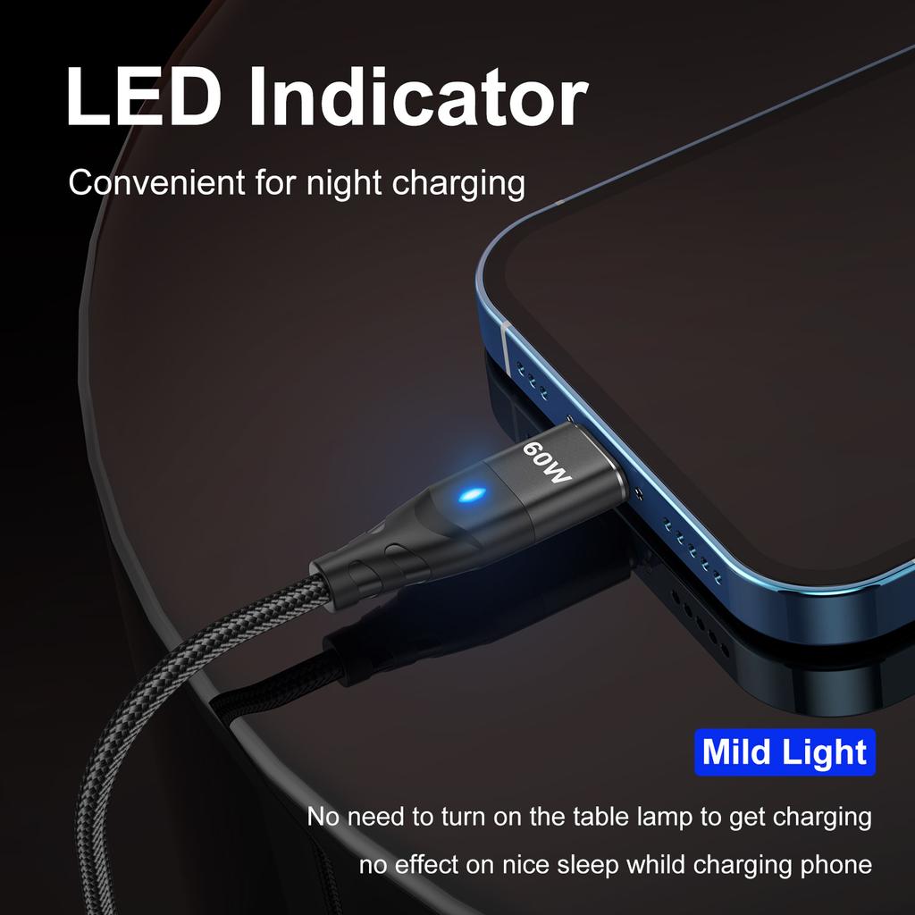 2 In 1 PD 60W Fast Charger Cable USB C To Type C Micro Magnetic Data Cord for iPhone 13 Pro Max Xiaomi 12 Samsung Poco X4