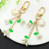 Lily of the Valley Acrylic Keychain with Green Leaves U-Shaped Door Buckle