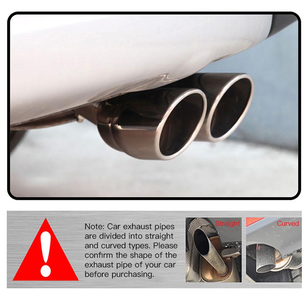 Universal Car Inlet Double-Barrel Rear Exhaust Tip Tail Pipe Muffler Outlet Stainless Steel Trim Muffler Pipe Tail
