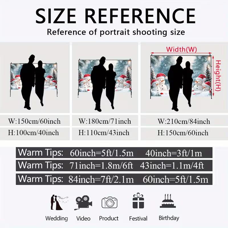 2D Christmas Snowman Backdrop Winter Wonderland Studio Photography Background