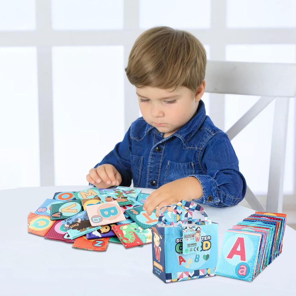 Baby Soft Card Cloth Book, Alphabet Animals Tearable Cloth Book Early Learning Toys