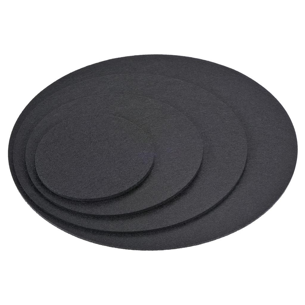 M METERXITY 8 Pieces Planter Coaster Set Felt Round Flower Pot Drip Pad Mat Suitable for OutdoorGarden 10 Cm 15 Cm 20 Cm 25 Cm Black