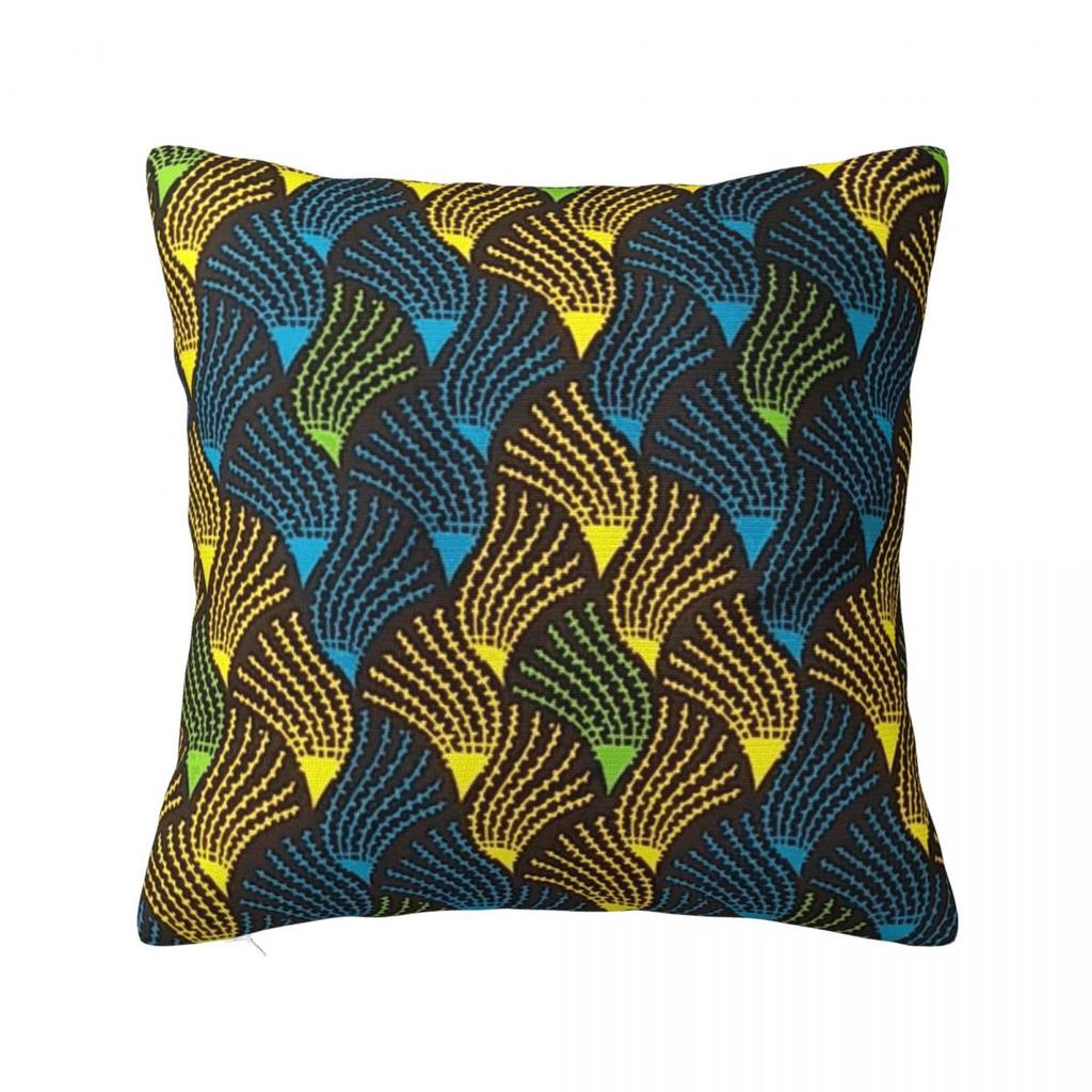 African Ankara Wax Print Square Pillowcase Cushion Cover Pillow Case Throw Pillow Cover for Home Bedroom Car