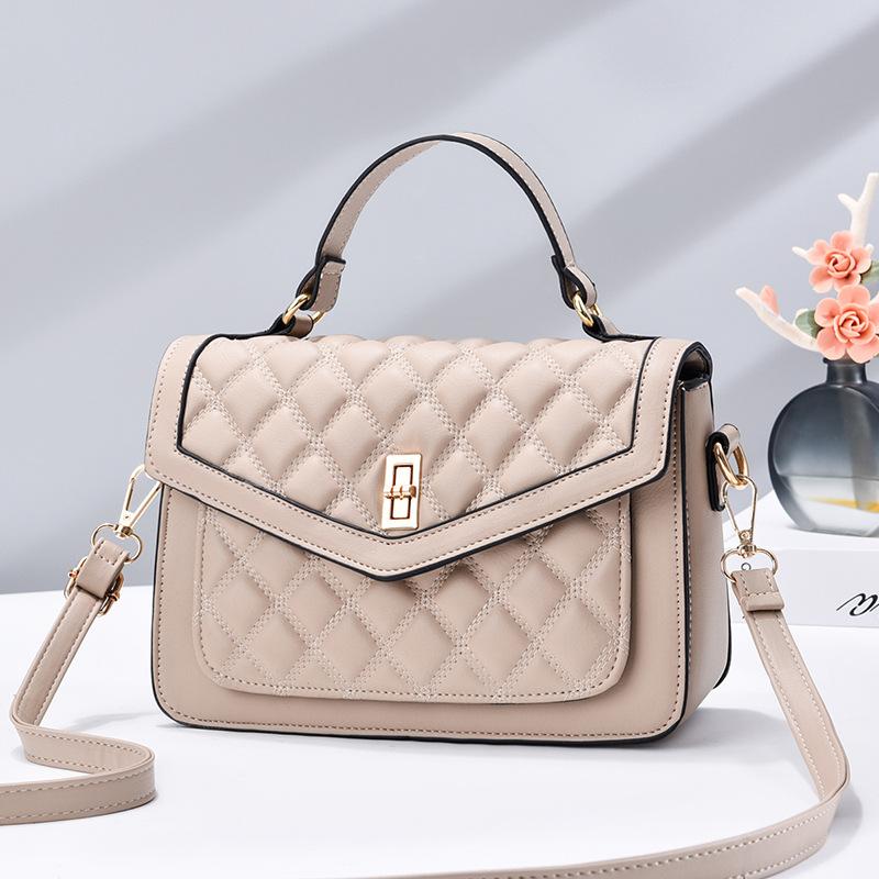 

2026 Fashion One Shoulder Crossbody Bag Diamond Checker Handbag Casual One Shoulder Crossbody Bag 24x9x16cm бежевий