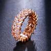 Trendy Flower Shape Rose Gold Color Two Piece Set Inlay Stone Rings For Women Fashion Rings Accessories Custom Jewelry