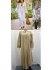 New Women's Cotton Linen Long Sleeve Cardigan Dress for Autumn and Winter