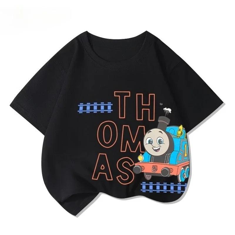 Thomas Train Fun Cartoon Printed New Boys and Girls Summer Cotton Fashion Comfortable T-shirt