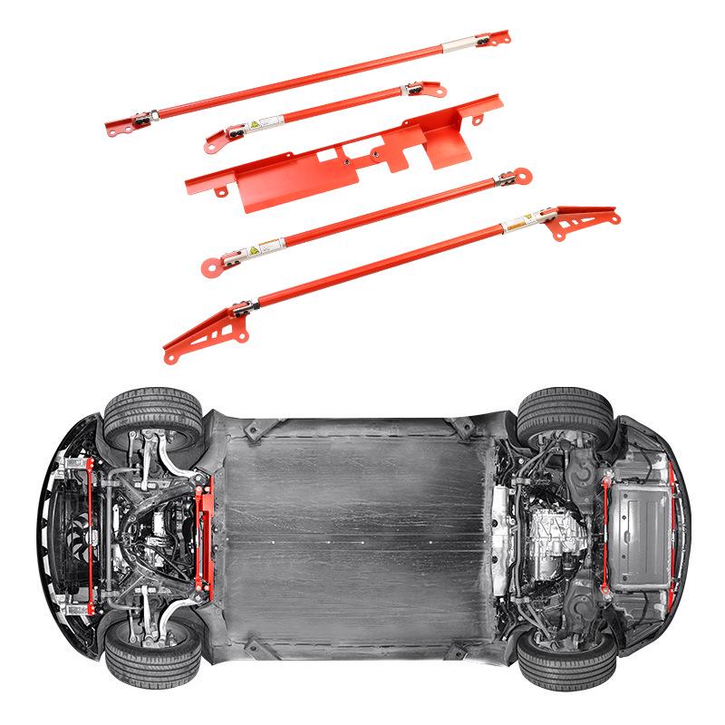 Front Strut Bar & Battery Skid Plate for Tesla Model 3/Y/X/S - Anti-Roll LVTU Balance Bar