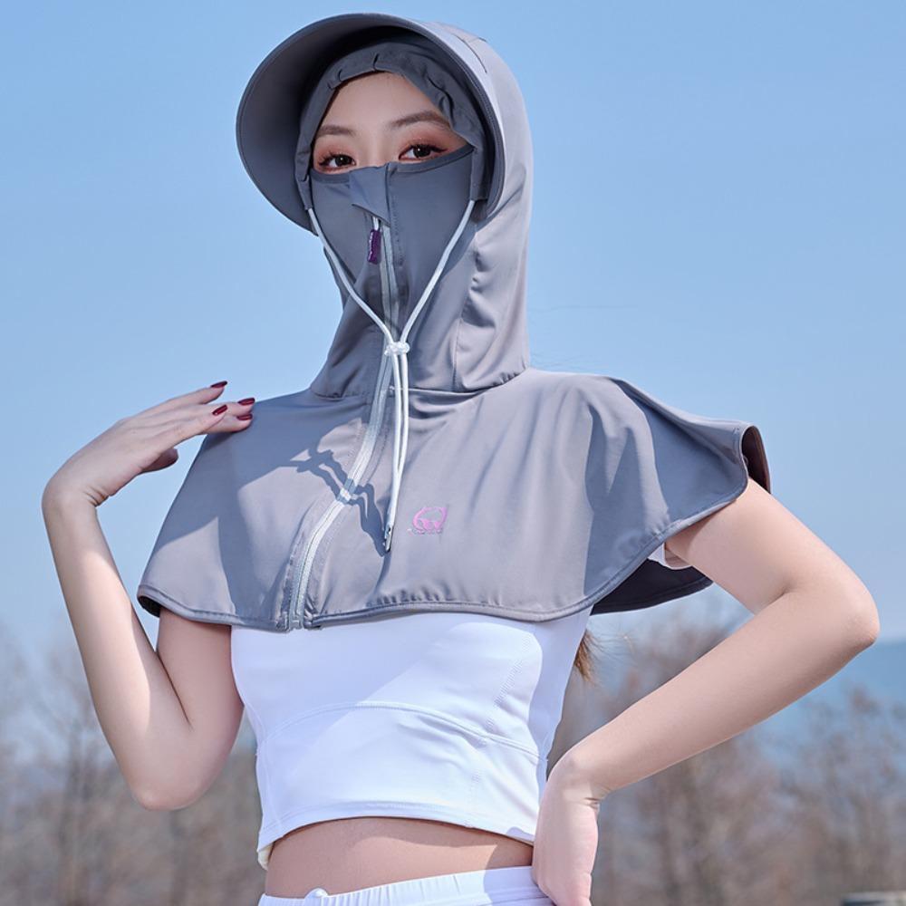 Vêtements de Protection Solaire Respirants Capuche Masque Châle Protecteur Anti-UV Chapeau Pour Femmes