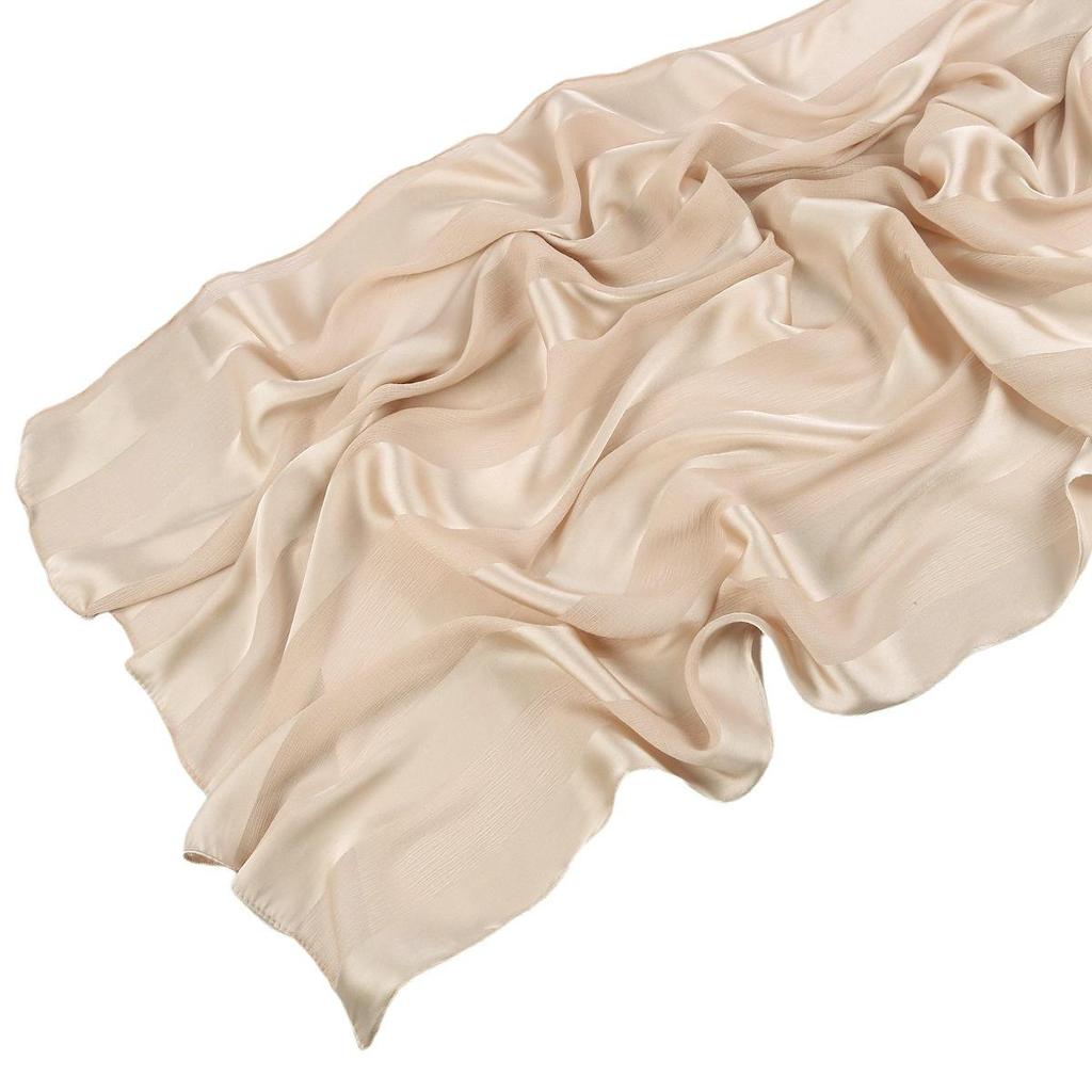 Cross-border Women's Pleated Chiffon Striped Shawl: Natural Wrinkle Dubai Hijab