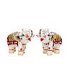 Decorative Elephant Statue for Home Decor Designer Marble Showpiece Elephants Pair with Golden and Red Meenakari Work Decoration Pooja for Home