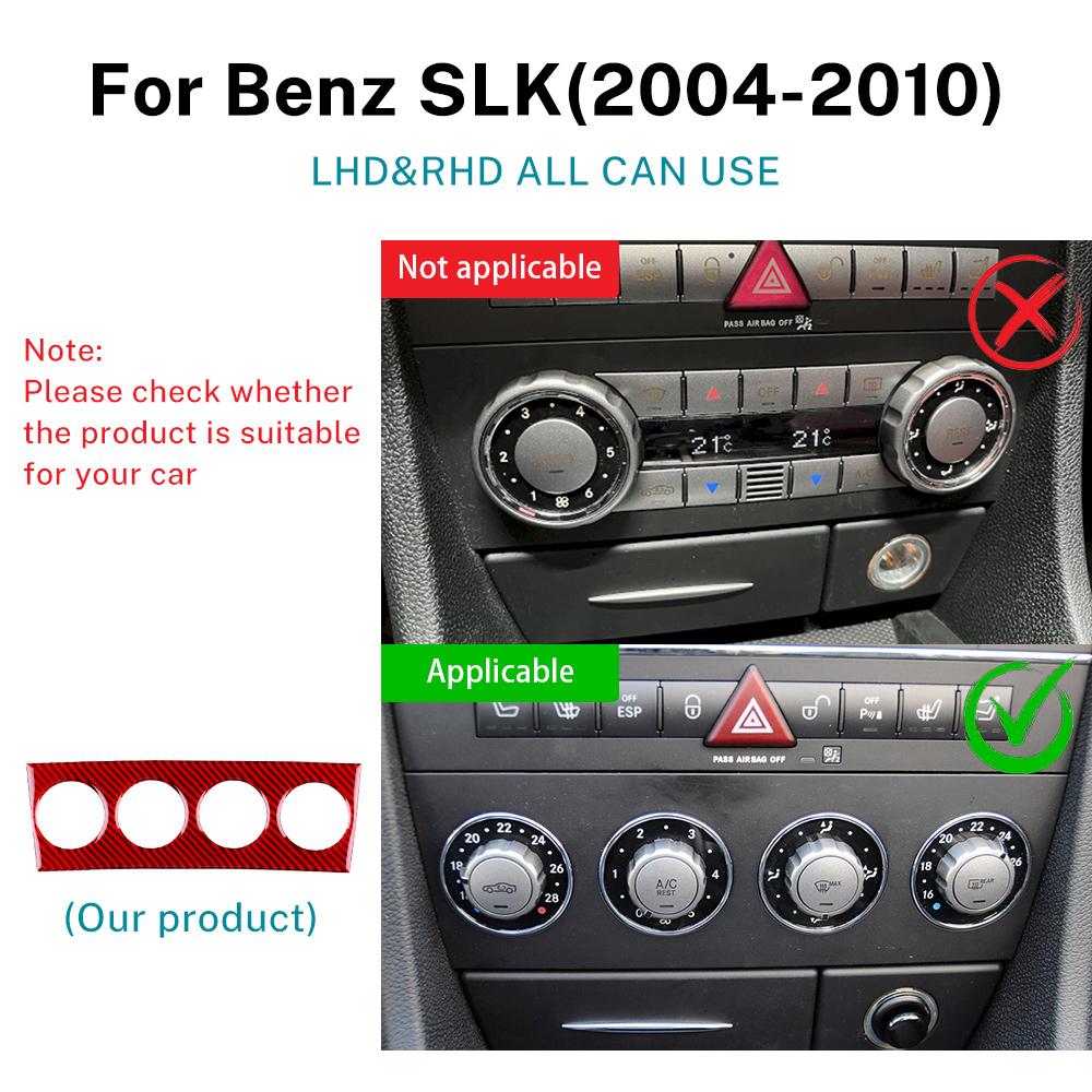 Interieur-Aufkleber im Carbonfaser-Stil für Mercedes Benz SLK R171 (2004-2010) - Armaturenbrett, Tür, Mittelkonsolen-Zierleisten-Aufkleber