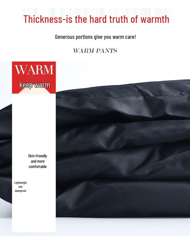 Women's High Waist Winter Down Pants - Casual, Warm, Loose Fit, Plus Size, Cotton Thickened, Straight Leg for Middle-aged and Elderly