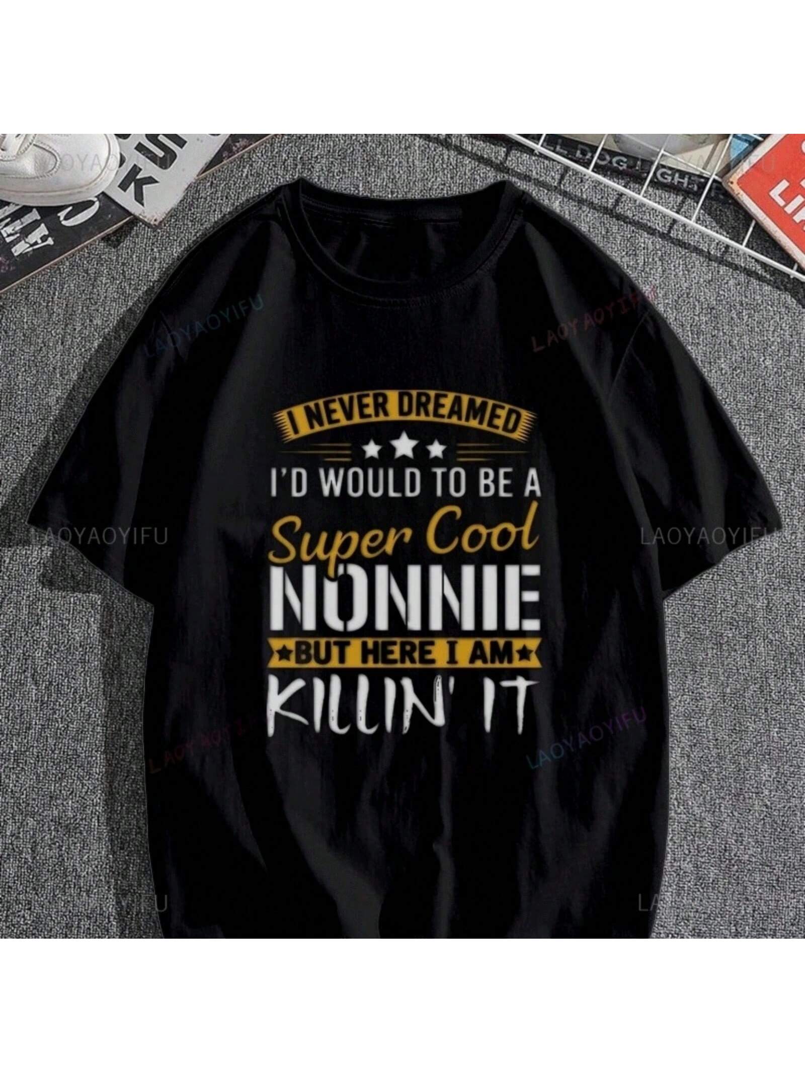 I NEVER DREAMED, Unisex Casual Streetwear, Cotton Loose Crew Neck T-Shirt S разноцветный