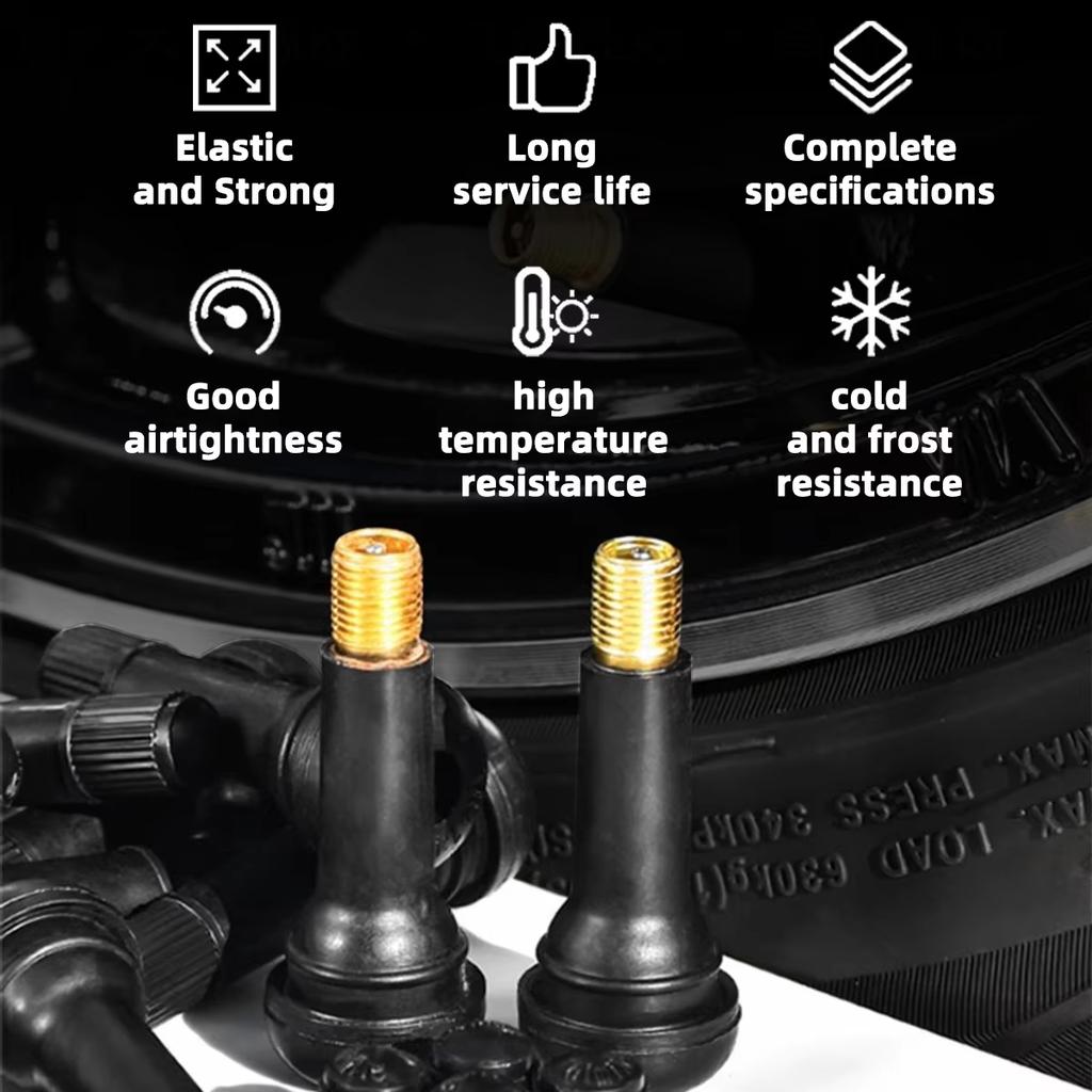4/8/10/24/50/100PCS TR413 TR414 Tire Valve Stem Rubber Car Motorcycle Wheel Valve Core Replacement Auto Tire Repair Accessories Stem Caps1