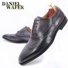 Fashion Size 38 To 47 Classic Genuine Leather Mens Wingtip Oxfords Office Business Formal Shoes Lace-up Brogue Wedding Shoes for Men