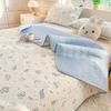 Reversible Pure Cotton Bed Set: Single Person Four-Season Quilted Blanket & Tatami Sheet