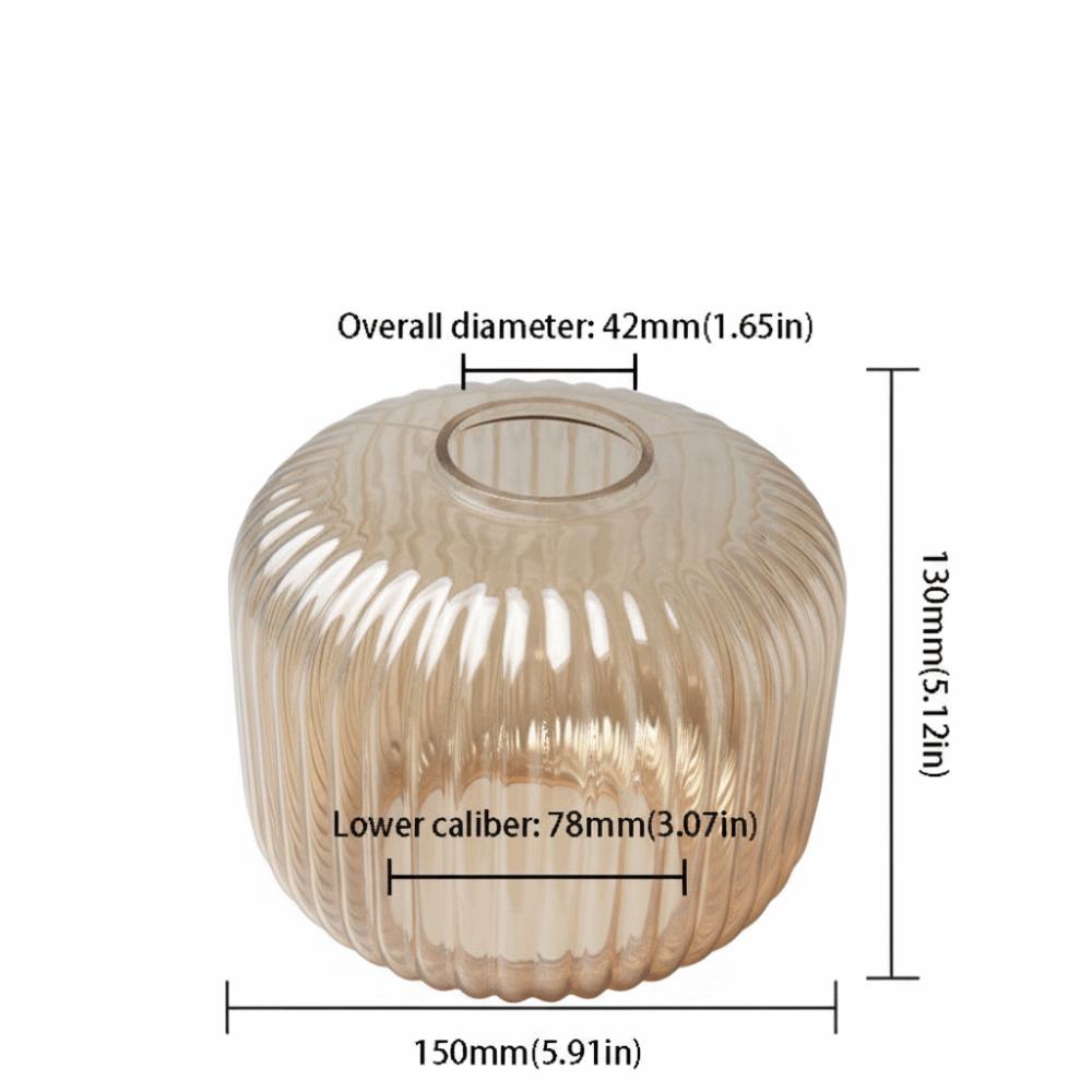 Striped Glass Lamp Shade  Lantern Shaped Decorative Cover Vertical Striped  Light Fixture