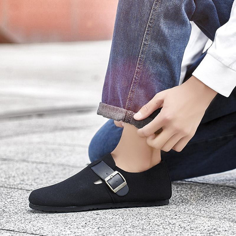 Solid - Colored Men's Suede Casual Shoes Light And Comfortable Flat Shoe Fashionable Soft - Soled Casual Shoe Daily Office Shoes