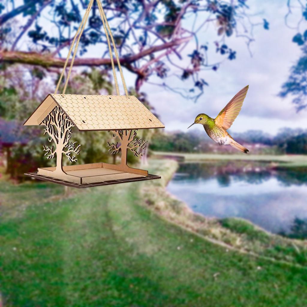 Garden Wooden Birdhouse Attractive Bird Feeder Balcony Gifts Courtyard Garden Wooden Birdhouse Attractive Bird Feeder Balcony Gifts Courtyard