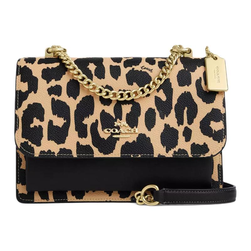 

COACH Klare 22 Printed Logo Coated Canvas Crossbody Bag Small Women s Gold and Leopard Print Multicolor золотий