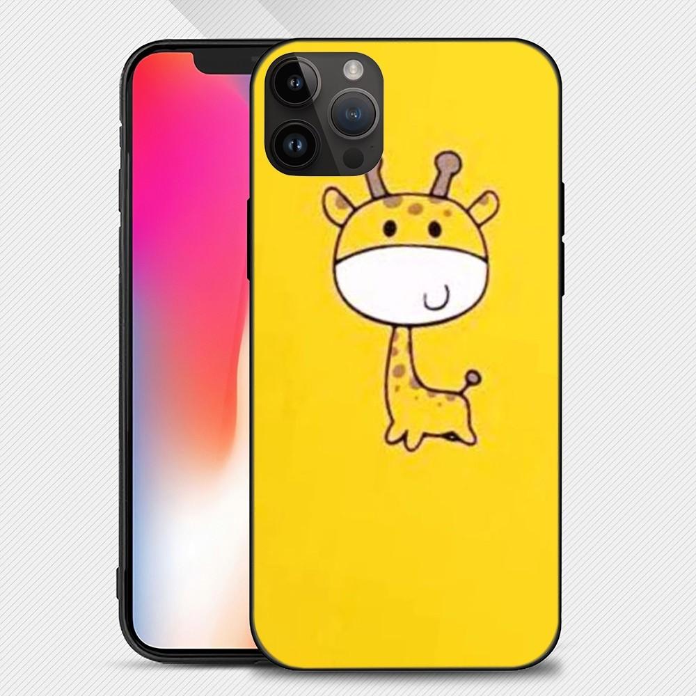 Yellow Giraffe Cute Cartoon Phone Case iphone15 14 13 12 11 Pro Max Mini X 7 8 Soft Case