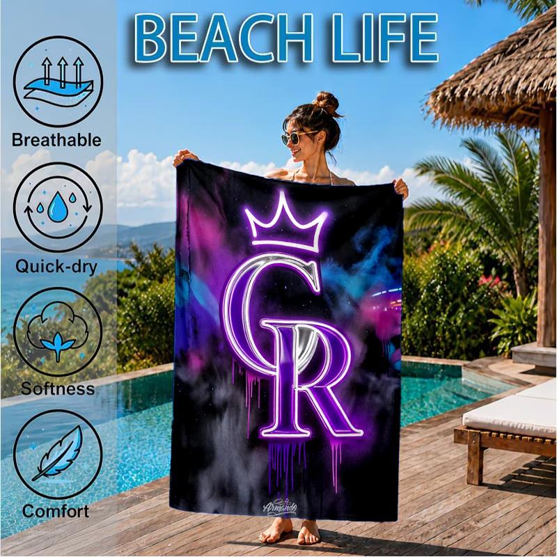 Rockies Baseball Beach Towel, Microfiber Beach Towel, Perfect For Pool, Beach, Travel, Home Decor Beach Party Fan gifts