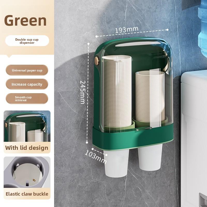 Disposable Cup Pick-up Device Household Wall-mounted Paper Cup Pick-up Cup Holder Dust-proof and Non-punching Cup Storage Rack