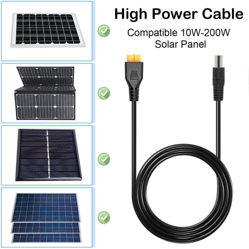 Xiatiaosann XT60 Cable, Solar Power Cable, DC8mm DC7909 to XT60 Female Cable for RC Lipo Battery Portable Power Station, DC 7.9mm x 0.9mm to XT60 14AW