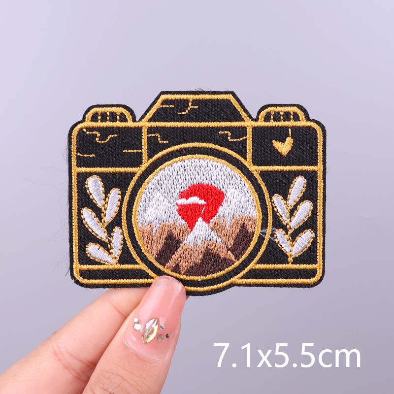 Wilderness Patch Mountain Patches Iron On Clothes River Embroidered Patches For Clothing Stripe Stickers On Clothes Hook Loop