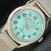 USED WEST END WATCH CO AUTOMATIC SWISS MENS TURQUOISE BLUE DIAL WATCH A433036-2