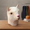 Alpaca Headpiece Realistic Details Llama Head Latex Mammal Headgear for Halloween,