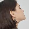 Gothic Punk Earrings Steampunk Black Cross Metal Red Rhinestone Ear Pendant for Women Girl