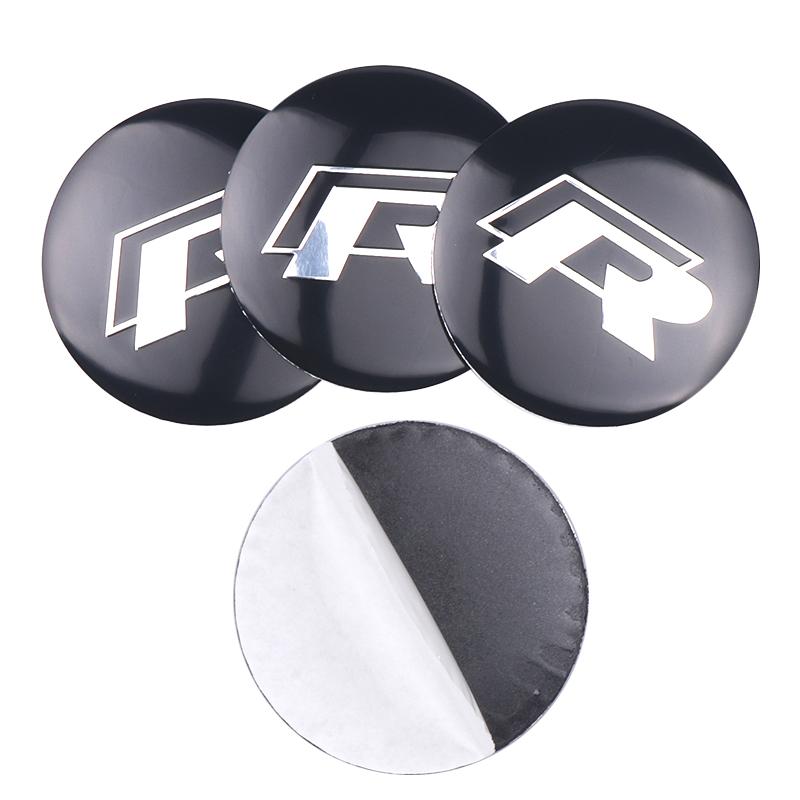 4Pcs Aluminum Logo Car Wheel Center Hub Caps Sticker Badge For Volkswagen Golf Passat Jetta Tiguan Polo Bora Beetle Vento Rline