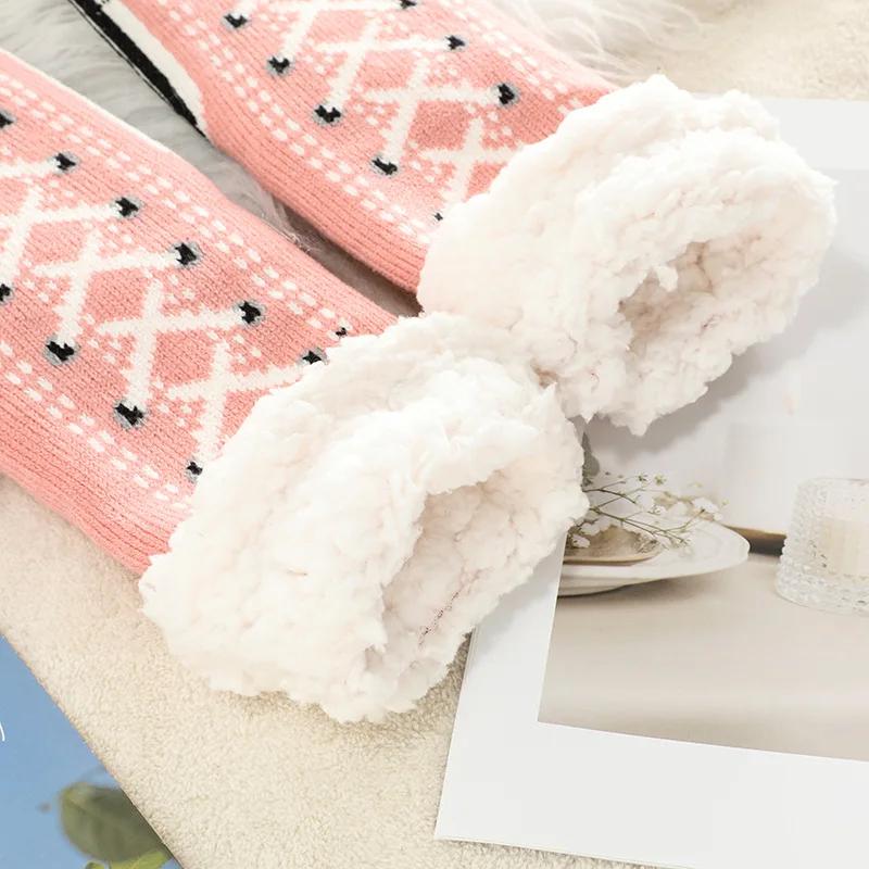 Thermal Fluffy Sock Women Winter Warm Plush Non Slip Home Sleeping Soft Female Floor Grip Fuzzy Slipper Sock Short