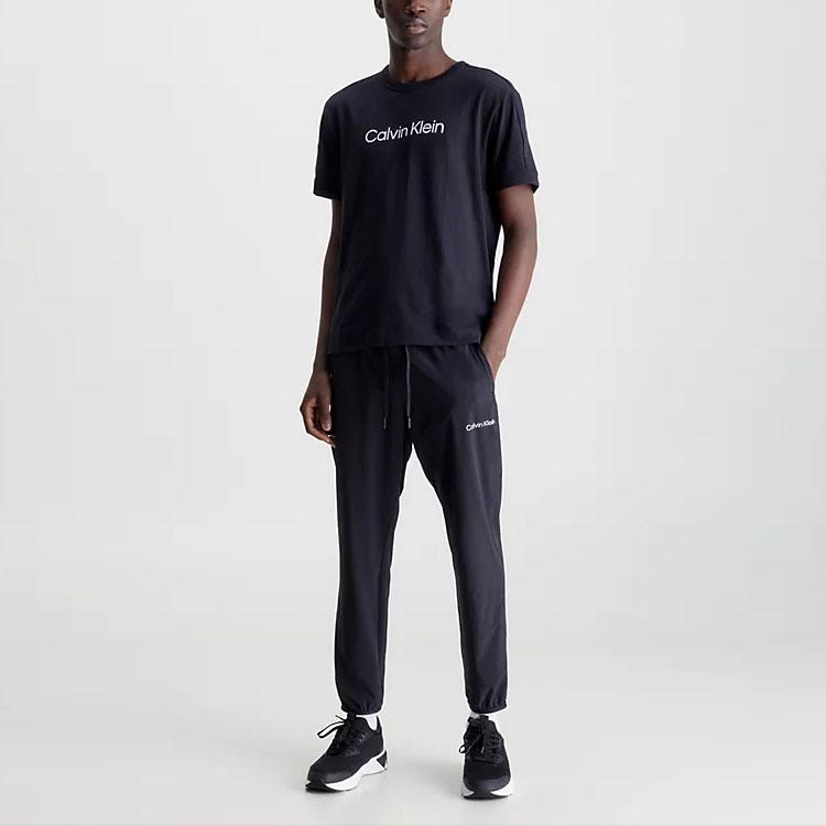 Calvin Klein SS23 Letter Print Crew Neck Short Sleeve T-Shirt Men Tops Black 00GMS3K104-BAE