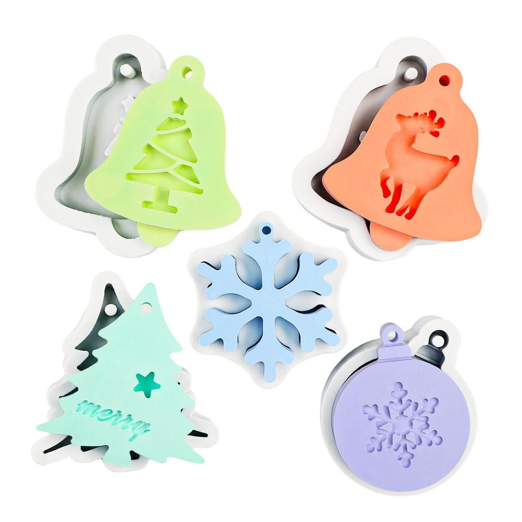 DIY Scented Plaster Diffuser Pendant Mold - Christmas Tree, Snowflake, Reindeer, Bell