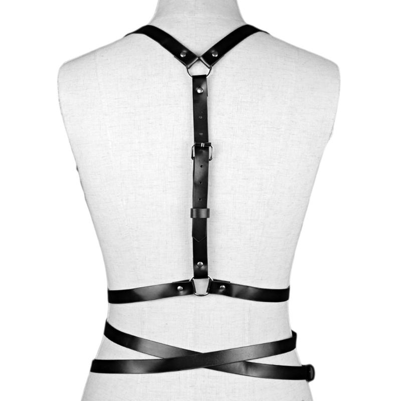 Adjustable Punk Style Synthetic Leather Waist Cincher Women's Harness Belt For Body Shaping And Fashionable Outfits