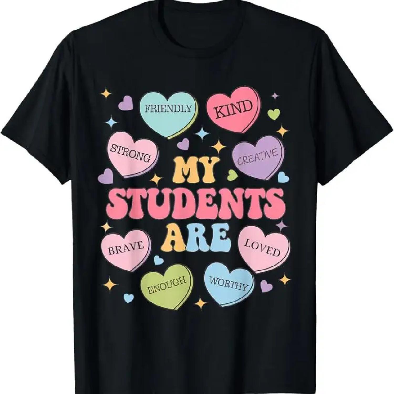 My Students Are Enough Friendly Valentines Day Teacher Women T Shirt XXXXXL разноцветный